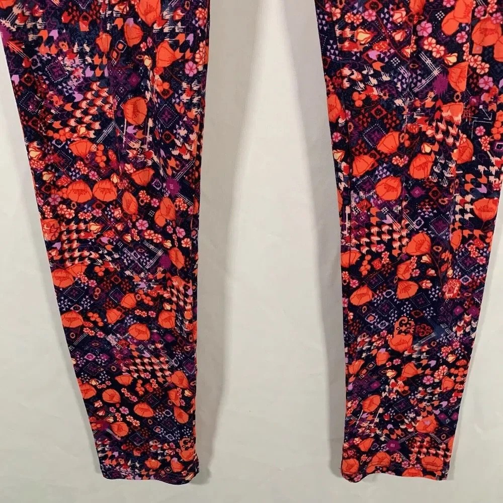 LulaRoe Leggings Women’s One Size Floral Pull On Stretchy - Picture 3 of 9